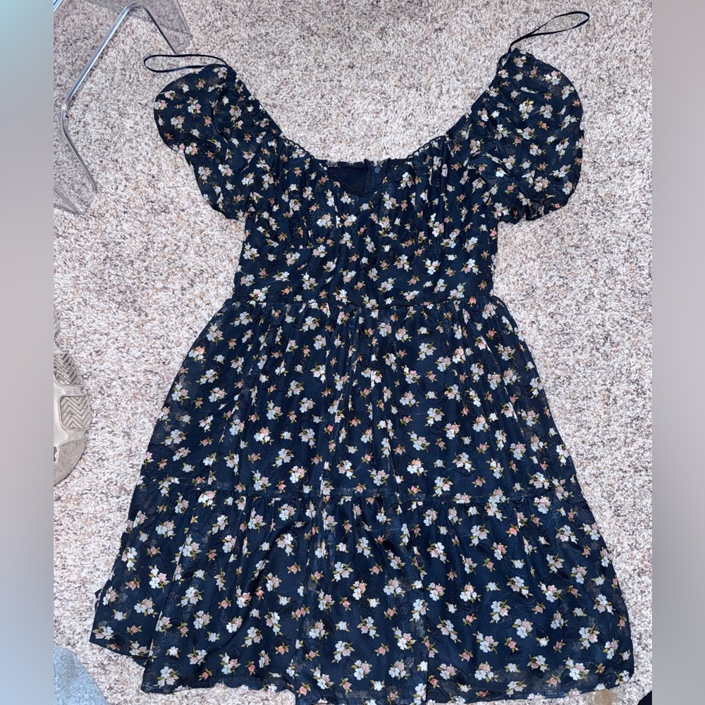 Francesca's Collections Navy Floral Trixxi Dress